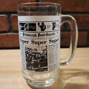 Pittsburgh Post-Gazette Pittsburgh Steelers Super Bowl XIII Newspaper Glass Mug